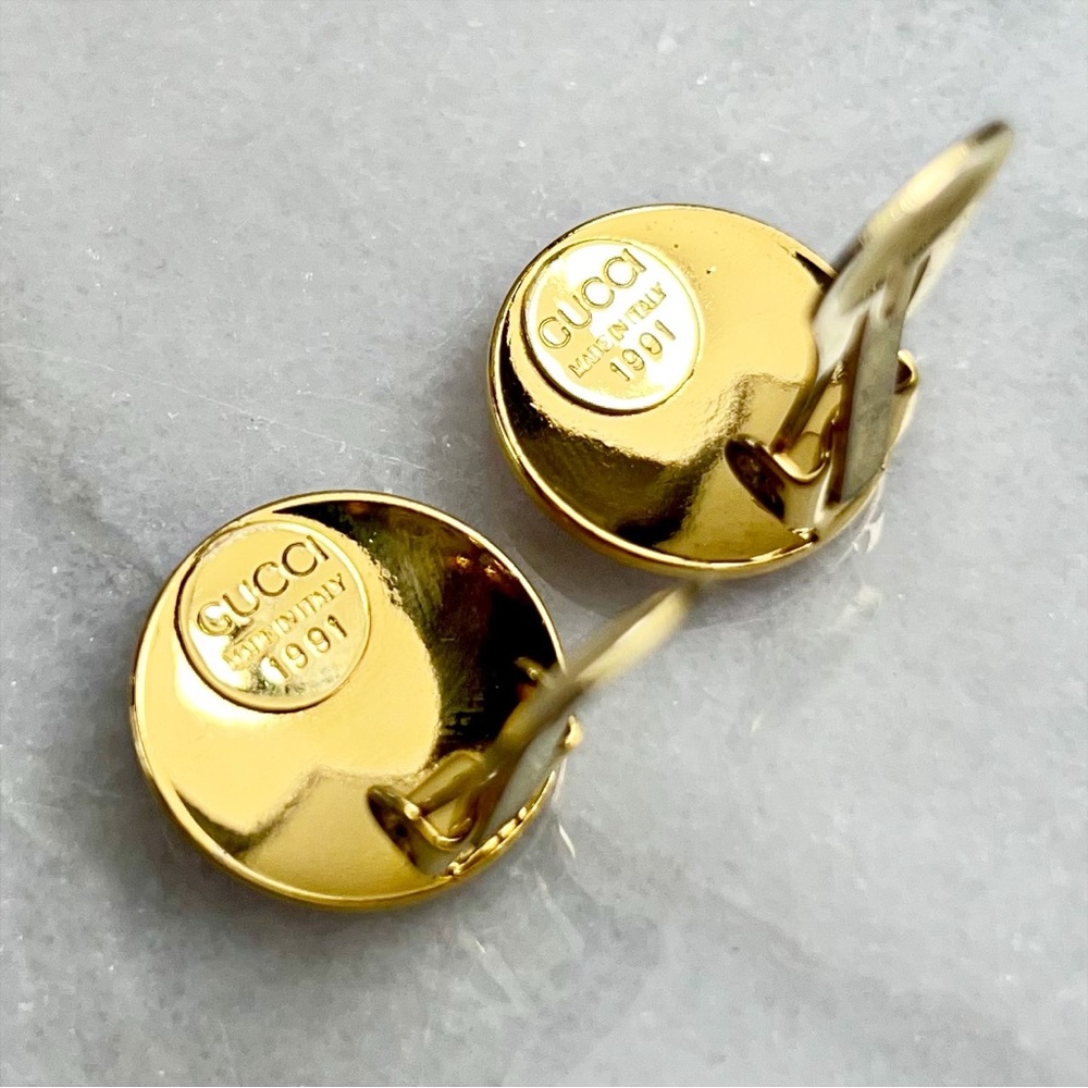 Gucci Marmont Ultra Rare Pink Gold Plated Clip-On Earrings - Picture 9 of 13